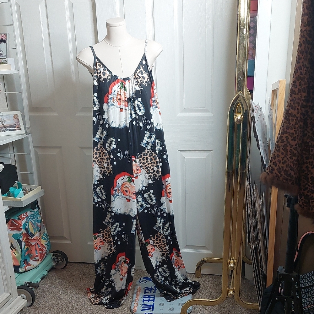 Santa Print Jumpsuit